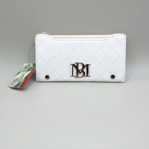 Badgley Mischka Long Card Wallet White New